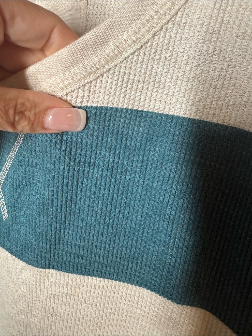 {New} Men's Urban Pipeline Striped Teal And Cream Thermal Xl — image 3 of 4
